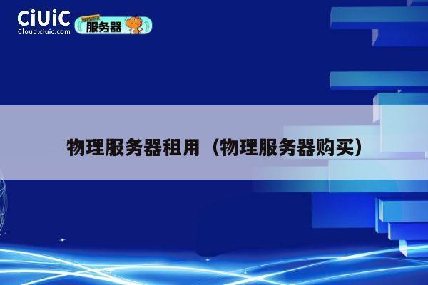 物理服务器租用（物理服务器购买）