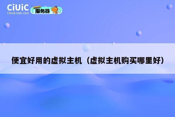 便宜好用的虚拟主机（虚拟主机购买哪里好）