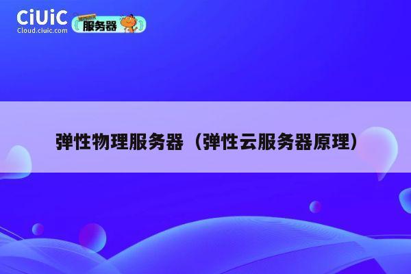 弹性物理服务器（弹性云服务器原理）