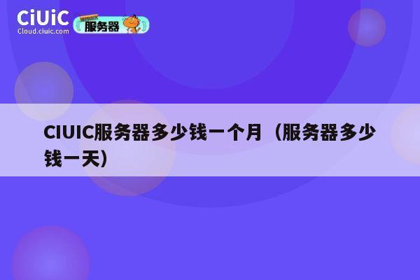 CIUIC服务器多少钱一个月（服务器多少钱一天）
