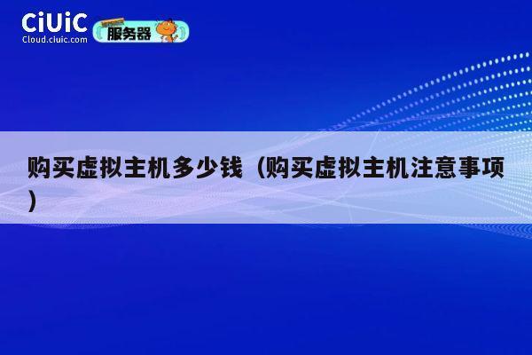 购买虚拟主机多少钱（购买虚拟主机注意事项）