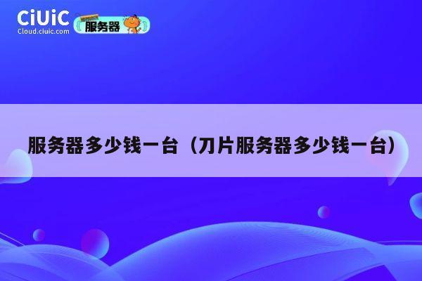 服务器多少钱一台（刀片服务器多少钱一台）
