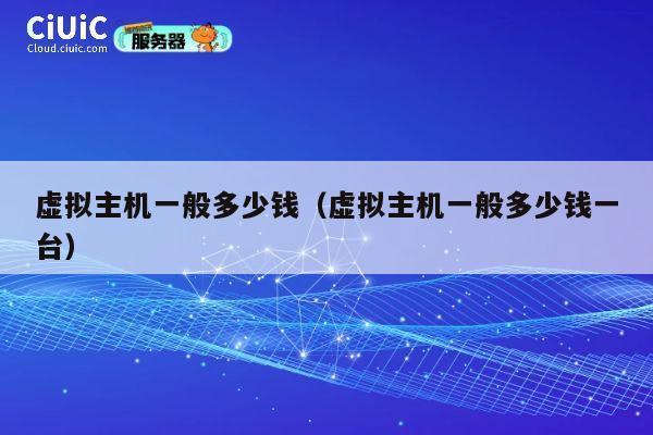 虚拟主机一般多少钱（虚拟主机一般多少钱一台）