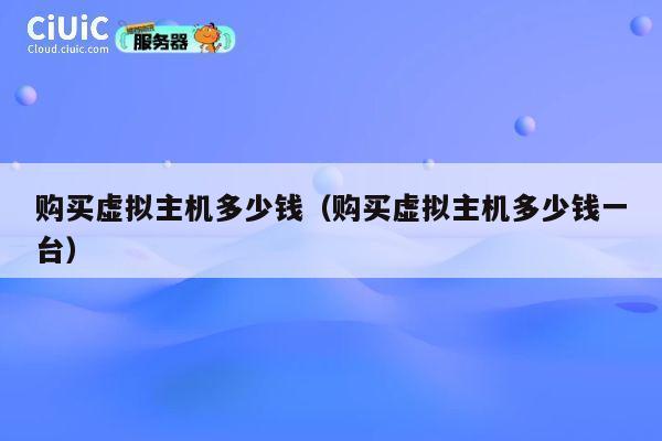 购买虚拟主机多少钱（购买虚拟主机多少钱一台）