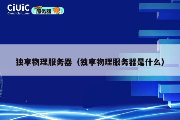 独享物理服务器（独享物理服务器是什么）