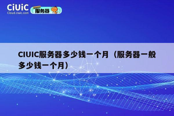 CIUIC服务器多少钱一个月（服务器一般多少钱一个月）