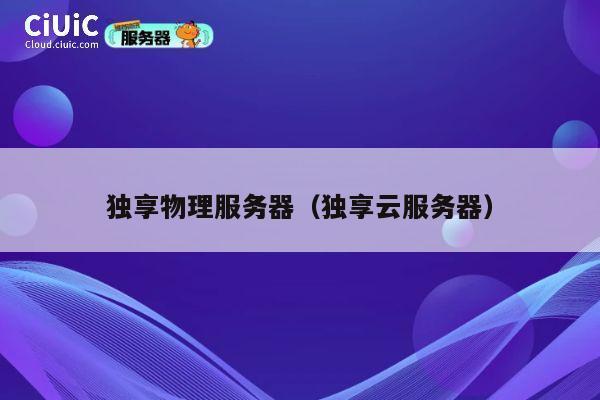 独享物理服务器（独享云服务器）