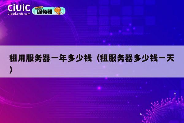 租用服务器一年多少钱（租服务器多少钱一天）