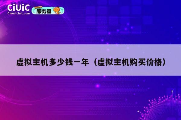 虚拟主机多少钱一年（虚拟主机购买价格）