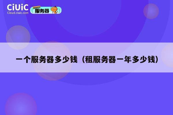 一个服务器多少钱（租服务器一年多少钱）
